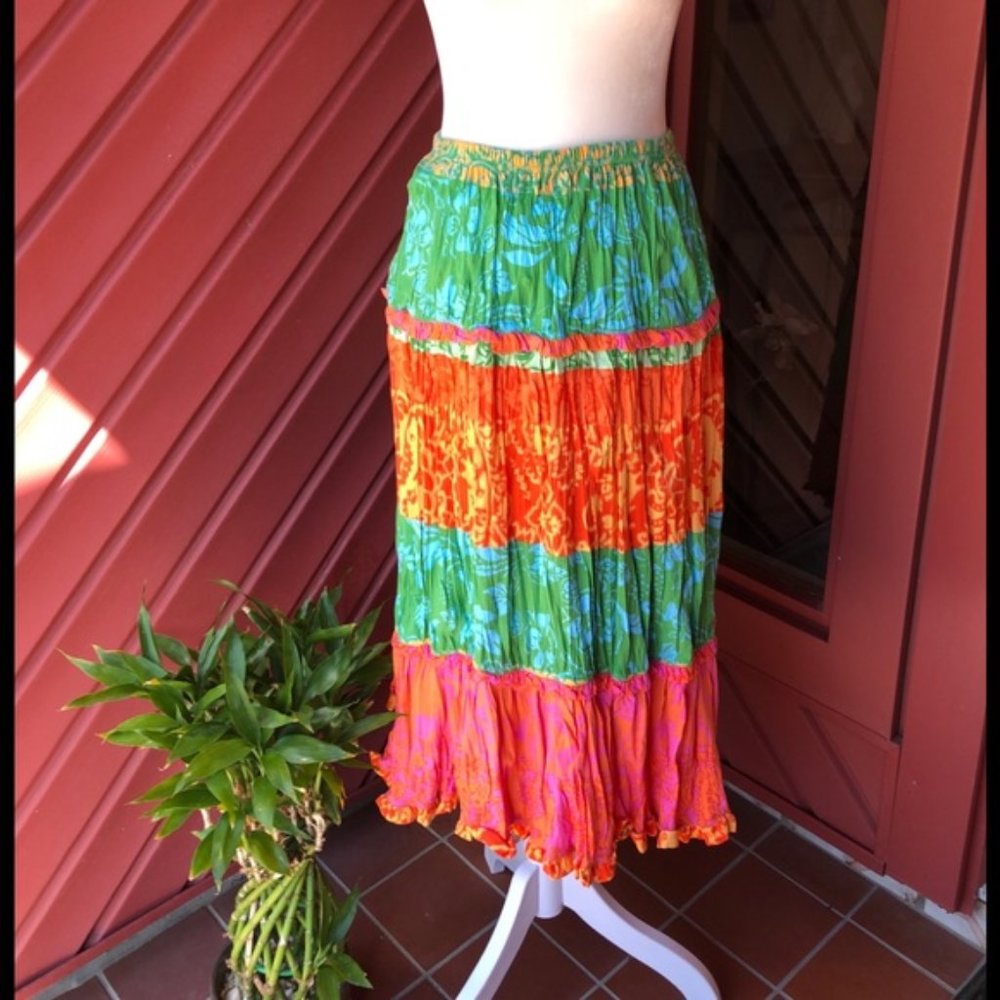 NWT Sigrid Olsen multi-tiered maxi skirt.  Size large.